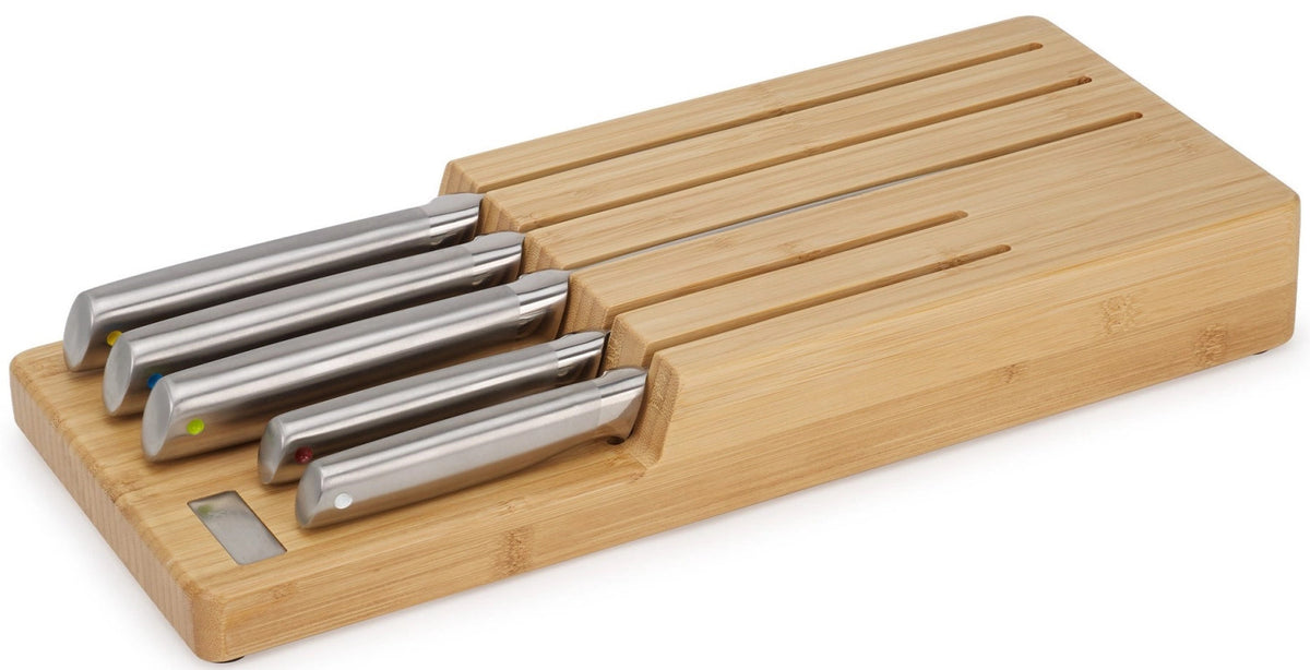 Elevate Steel Messer Aufbewahrung 5er Block Bambus in Braun präsentiert im Onlineshop von KAQTU Design AG. Messerblock ist von Joseph Joseph