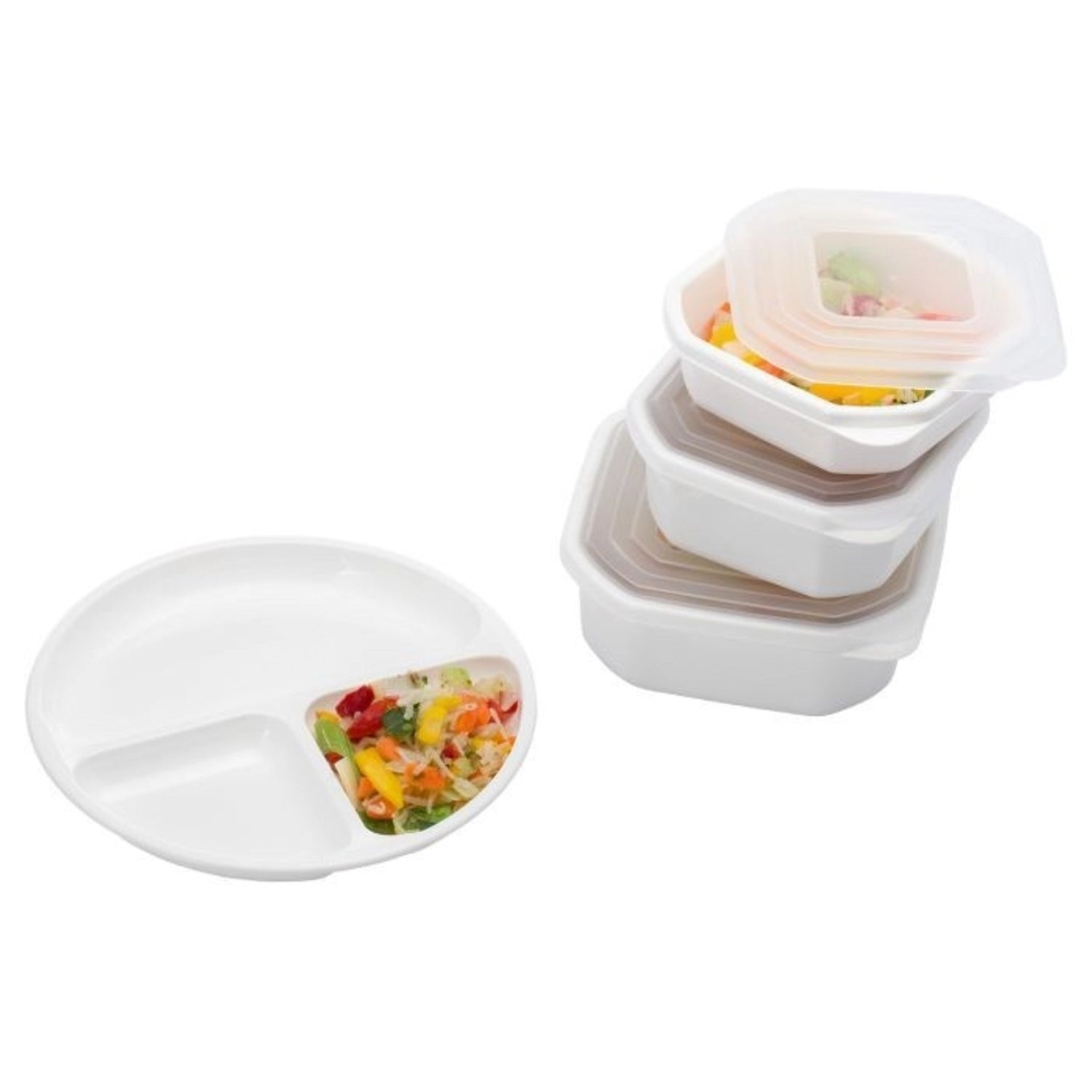 Mikrowellen-Menüteller von Westmark, Durchmesser 25 cm, ideal für die Zubereitung und Präsentation von Speisen in der Mikrowelle.