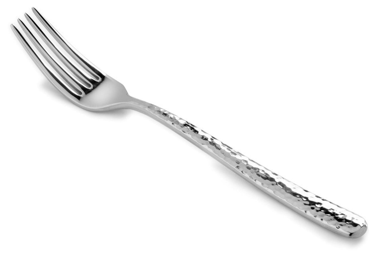Courchevel Dessertgabel edelstahl martele in Silber präsentiert im Onlineshop von KAQTU Design AG. Besteck ist von Revol