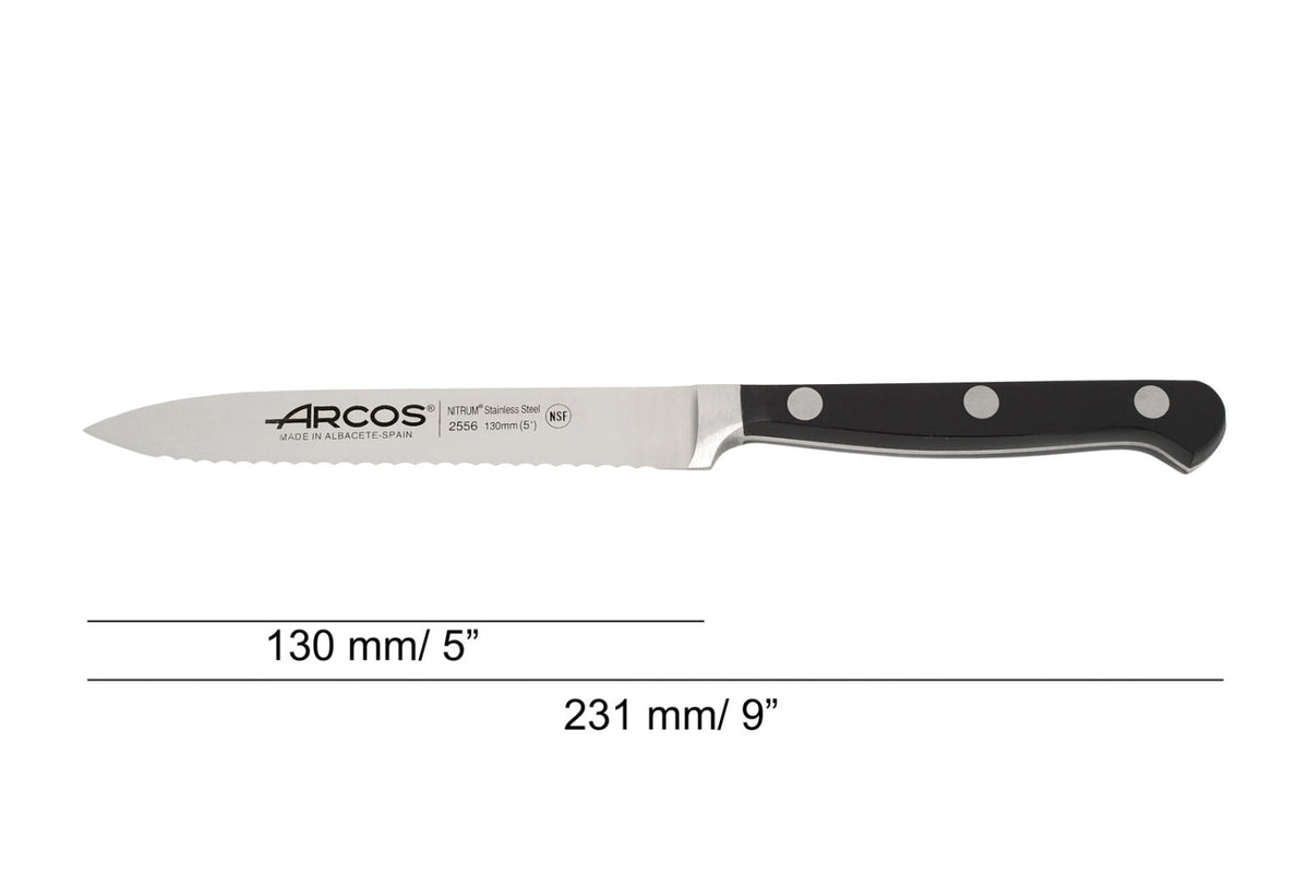 Clasica Allzweckmesser geschmiedet Klinge 13cm in Schwarz präsentiert im Onlineshop von KAQTU Design AG. Küchenmesser ist von Arcos