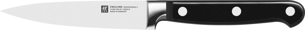 Professional "S" Spick- und Garniermesser 100 mm in Schwarz präsentiert im Onlineshop von KAQTU Design AG. Küchenmesser ist von Zwilling Kitchen