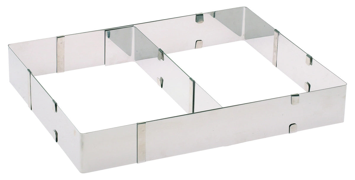 Kuchen-, Pizzarahmen m. Teiler, L27.5-52.5/B: 18.5-34/H5 i in Silber präsentiert im Onlineshop von KAQTU Design AG. Pizza ist von Westmark
