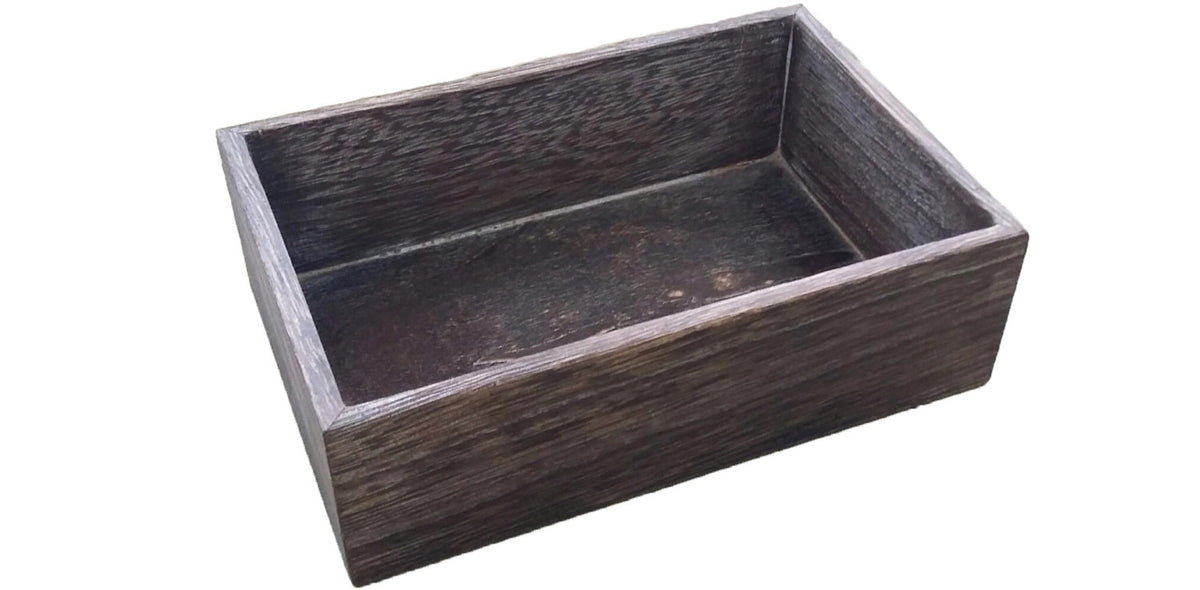 Holzbox 18x12x5.5cm geflammt in Grau präsentiert im Onlineshop von KAQTU Design AG. Aufbewahrungsboxen ist von Lagotto
