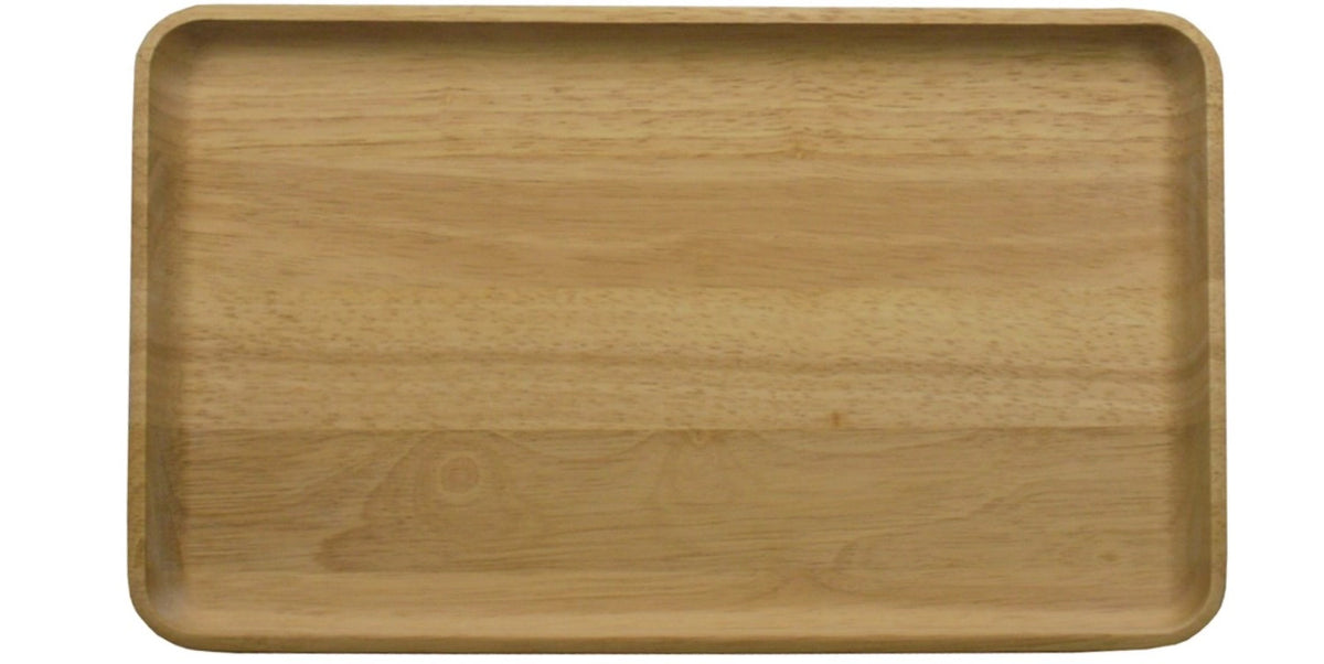 Gummibaum Tablett rechteckig, 34x21x2 cm in Braun präsentiert im Onlineshop von KAQTU Design AG. Tablett ist von Continenta