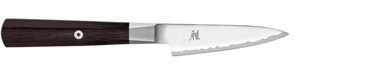 MIYABI 4000FC Shotoh, 90 mm in Silber präsentiert im Onlineshop von KAQTU Design AG. Damastmesser ist von Miyabi
