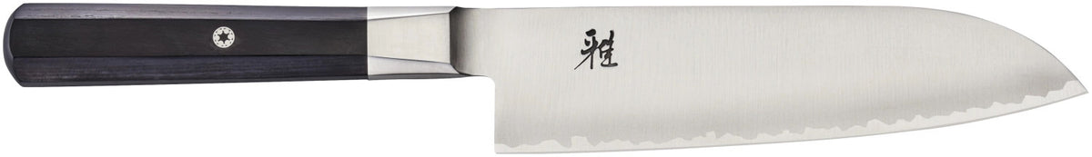 MIYABI 4000FC Santoku, 180 mm in Silber präsentiert im Onlineshop von KAQTU Design AG. Damastmesser ist von Miyabi