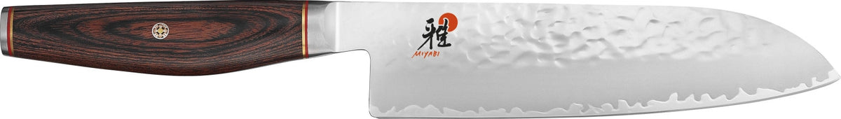 MIYABI 6000MCT Santoku, 180mm in Silber präsentiert im Onlineshop von KAQTU Design AG. Damastmesser ist von Miyabi