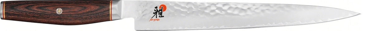 MIYABI 6000MCT Sujihiki,  240mm in Braun präsentiert im Onlineshop von KAQTU Design AG. Damastmesser ist von Miyabi