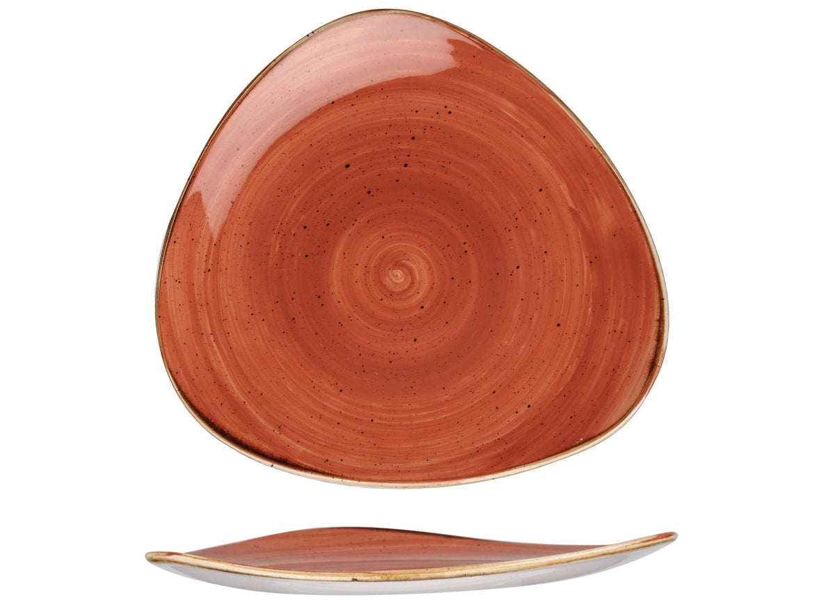 Stonecast Spiced Orange Triangel Teller flach 26.5cm in Orange präsentiert im Onlineshop von KAQTU Design AG. Teller ist von Churchill