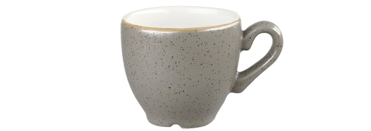 Stonecast Peppercorn Grey Espressotasse 10cl in Silber präsentiert im Onlineshop von KAQTU Design AG. Tasse ist von Churchill
