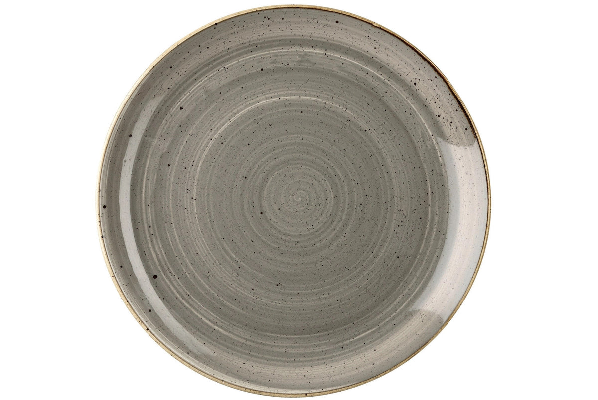 Stonecast Peppercorn Grey Coupe Teller flach 32.4cm in Silber präsentiert im Onlineshop von KAQTU Design AG. Teller ist von Churchill