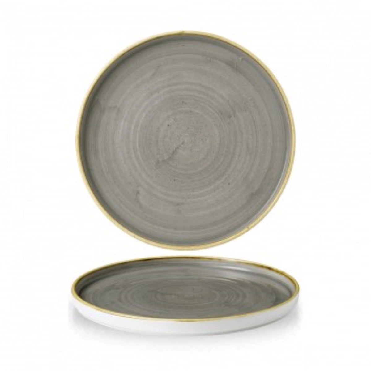 Stonecast Peppercorn Grey Walled Teller flach 26cm in Silber präsentiert im Onlineshop von KAQTU Design AG. Teller ist von Churchill