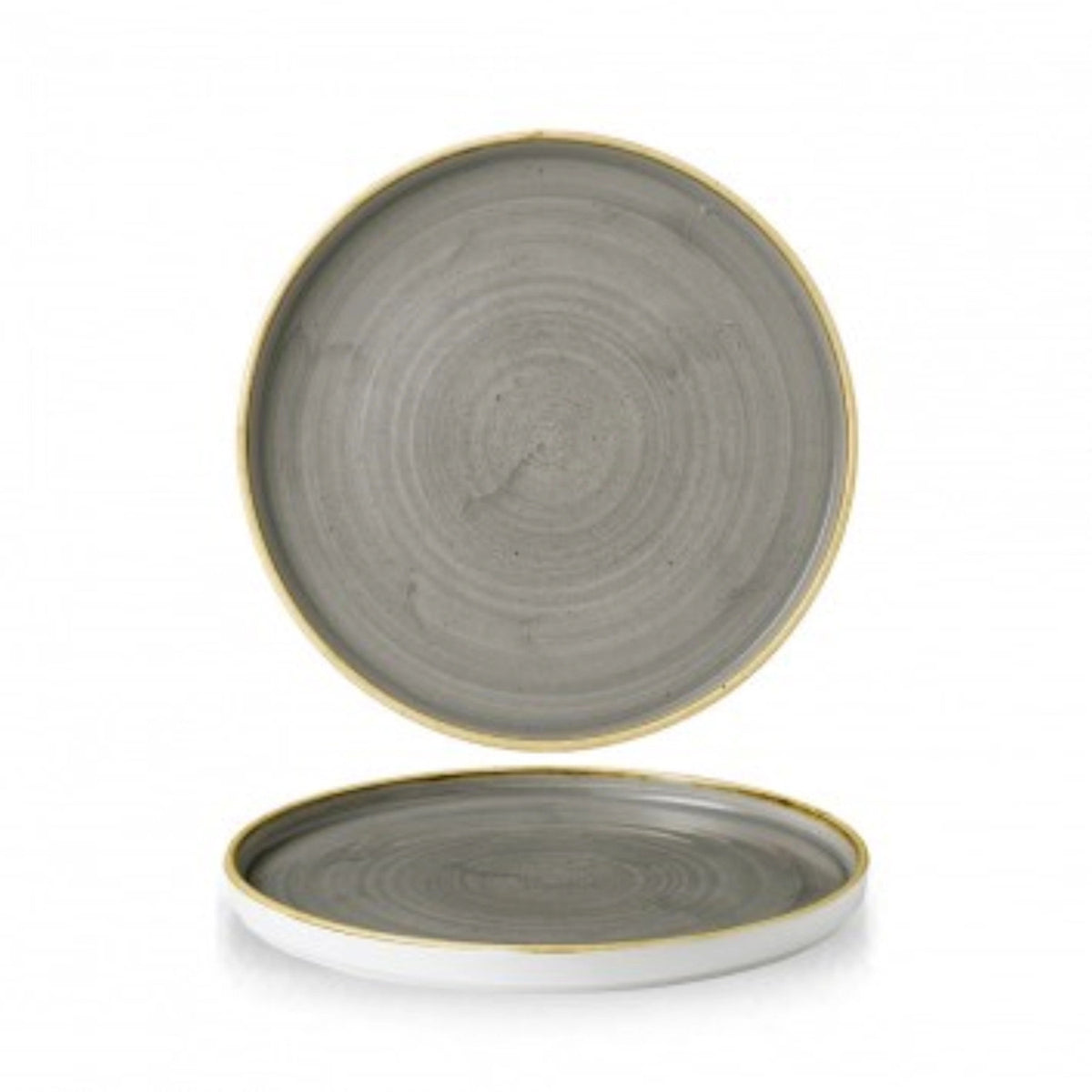 Stonecast Peppercorn Grey Walled Teller flach 21cm in Silber präsentiert im Onlineshop von KAQTU Design AG. Teller ist von Churchill
