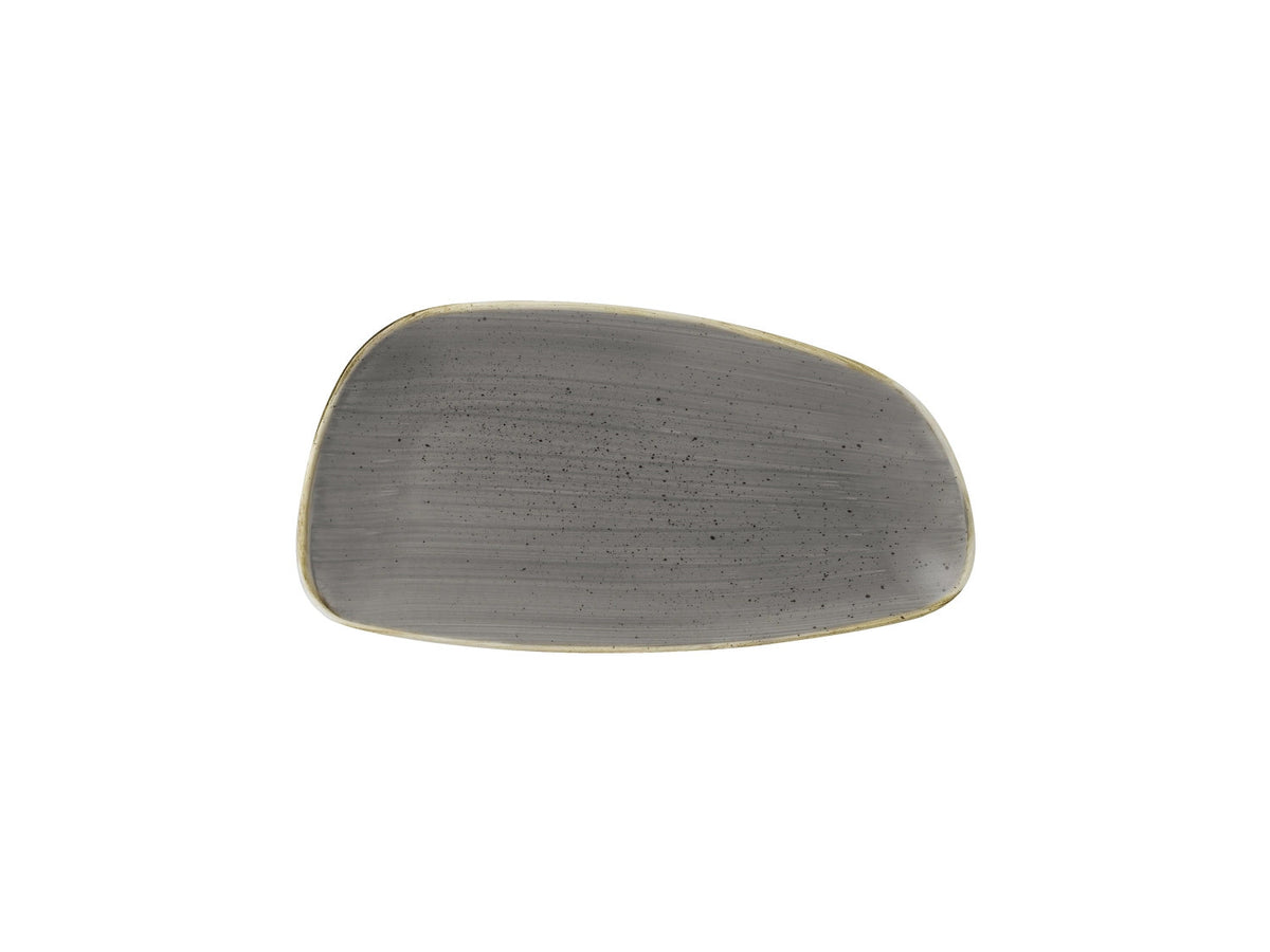 Stonecast Peppercorn Grey Geo Teller 30x15.5cm in Silber präsentiert im Onlineshop von KAQTU Design AG. Teller ist von Churchill