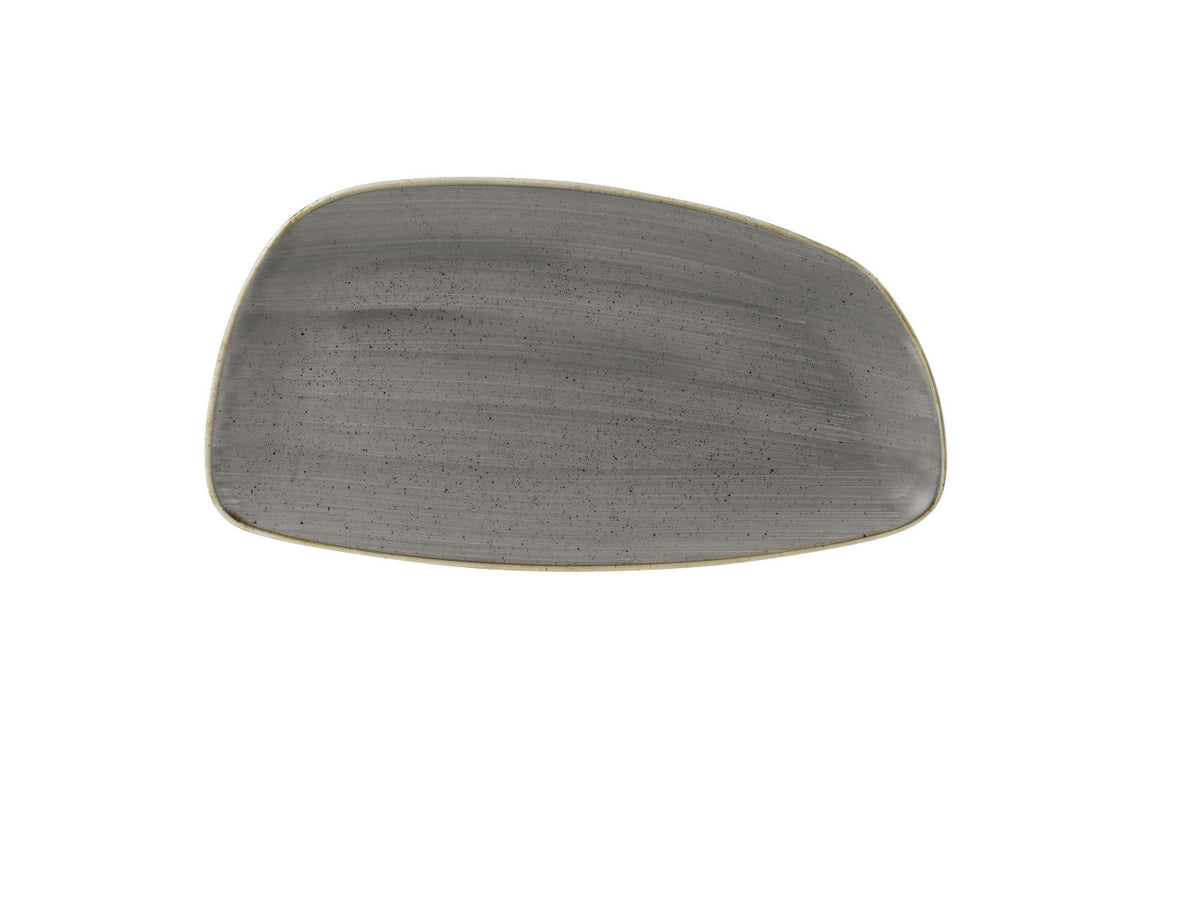 Stonecast Peppercorn Grey Geo Teller 35x18.5cm in Silber präsentiert im Onlineshop von KAQTU Design AG. Teller ist von Churchill