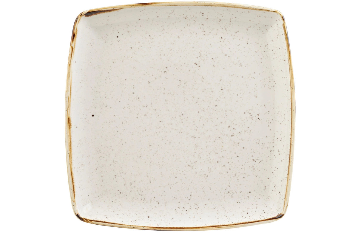Stonecast Barley White Platte quadratisch 26.8x26.8cm in Weiss präsentiert im Onlineshop von KAQTU Design AG. Platte ist von Churchill
