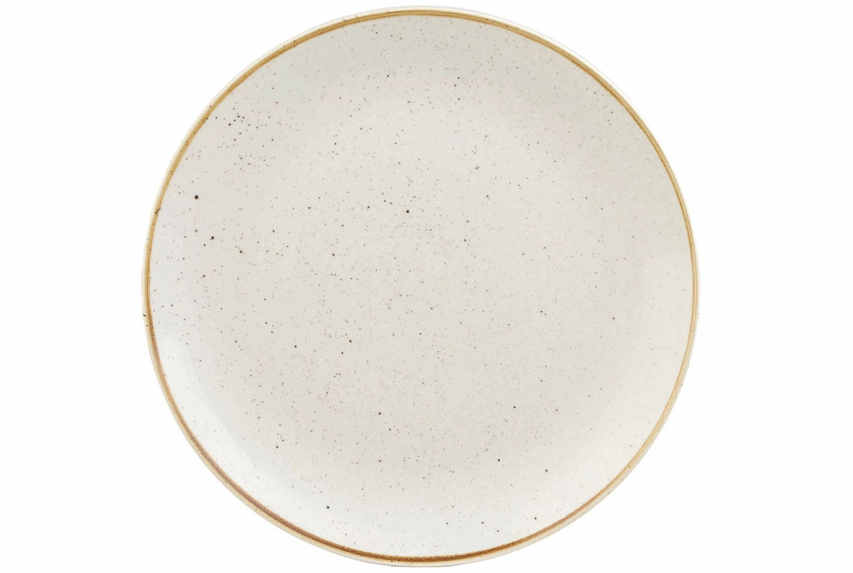 Stonecast Barley White Coupe Teller flach 26cm in Weiss präsentiert im Onlineshop von KAQTU Design AG. Teller ist von Churchill