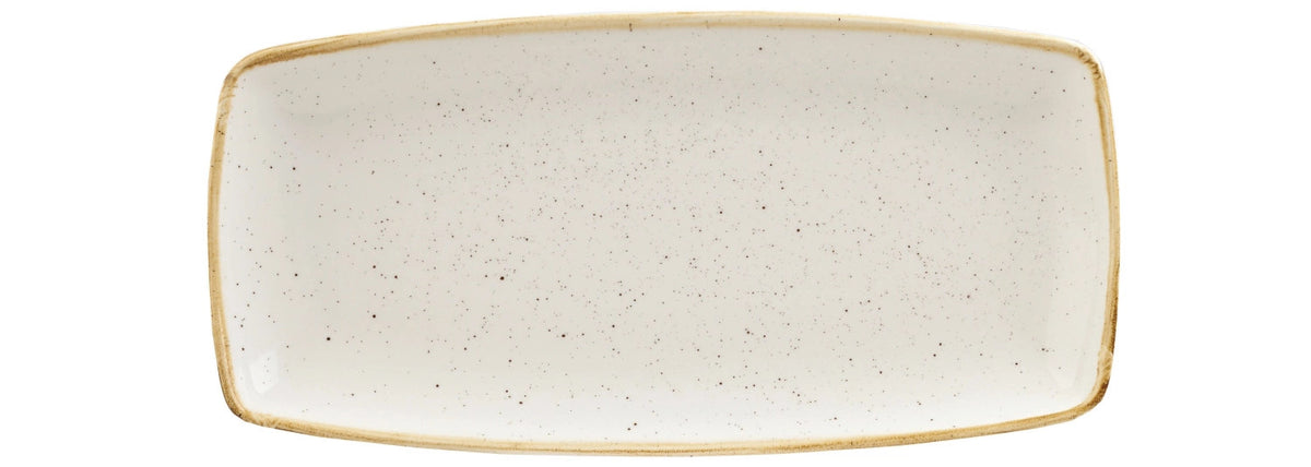 Stonecast Barley White Platte rechteckig 29.5x15cm in Weiss präsentiert im Onlineshop von KAQTU Design AG. Platte ist von Churchill