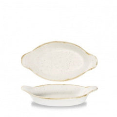 Stonecast Barley White Schale oval mit Griffen 23.2x12.5cm