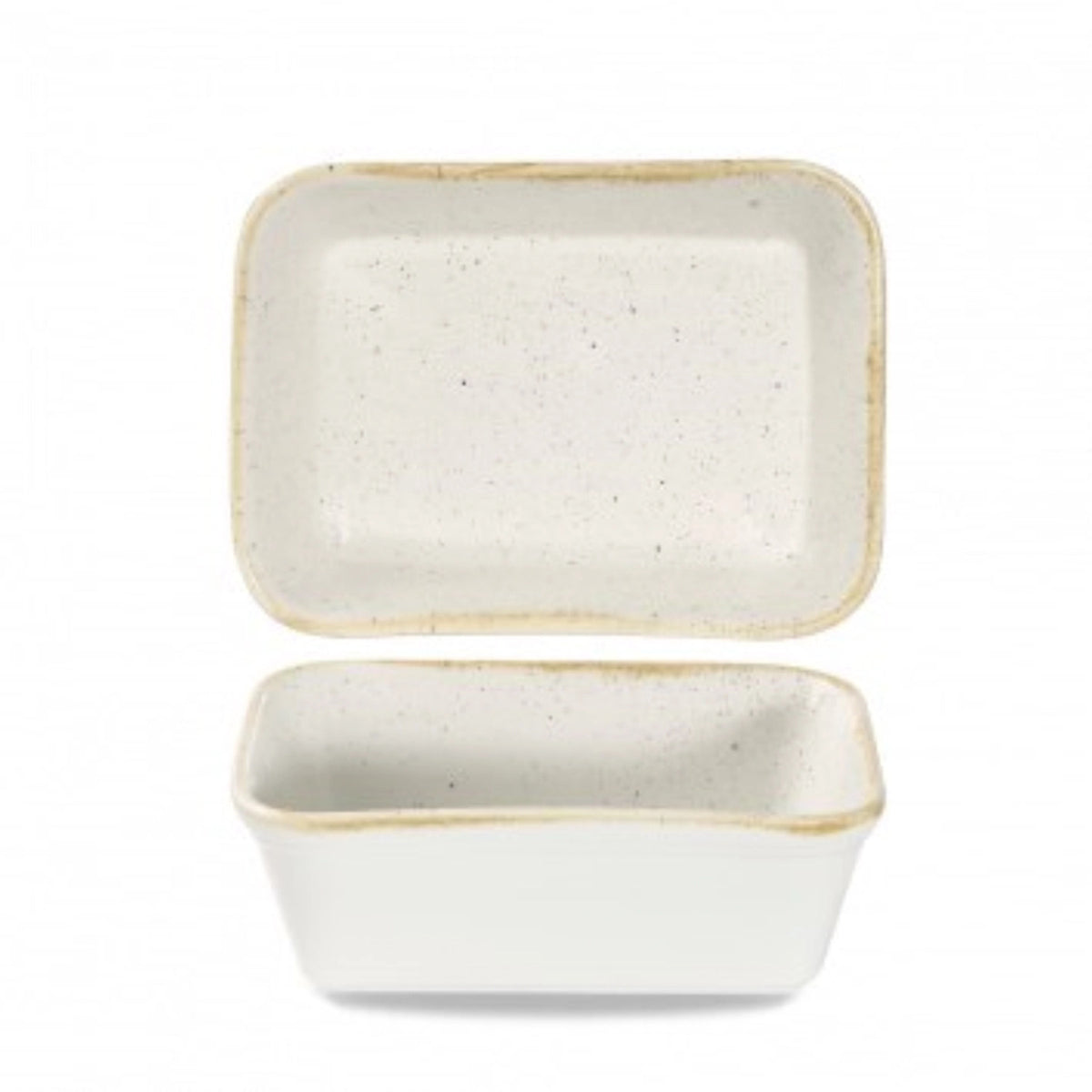 Stonecast Barley White Gratinform rechteckig 16x12cm H5cm in Weiss präsentiert im Onlineshop von KAQTU Design AG. Backform / Backblech ist von Churchill