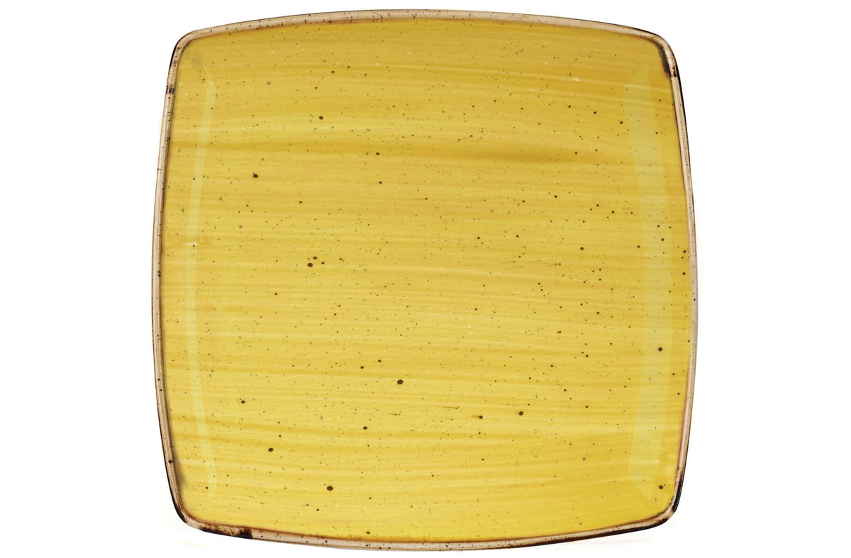 Stonecast Mustard Yellow Platte quadratisch 26.8x26.8cm in Gelb präsentiert im Onlineshop von KAQTU Design AG. Platte ist von Churchill