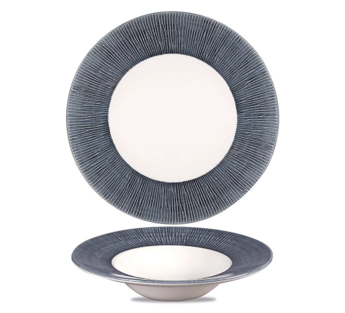 Bamboo Mist Teller tief Fahne breit 24cm in Blau präsentiert im Onlineshop von KAQTU Design AG. Teller ist von Churchill
