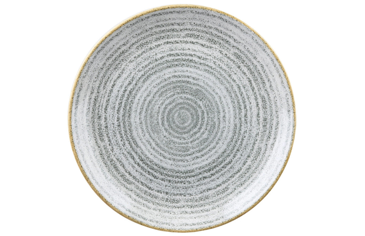 S.P. Homespun Stone Grey Coupe Teller flach 21.7cm in Silber präsentiert im Onlineshop von KAQTU Design AG. Teller ist von Churchill