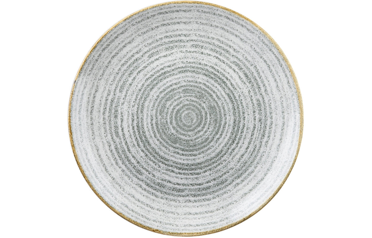 S.P. Homespun Stone Grey Coupe Teller flach 26cm in Silber präsentiert im Onlineshop von KAQTU Design AG. Teller ist von Churchill