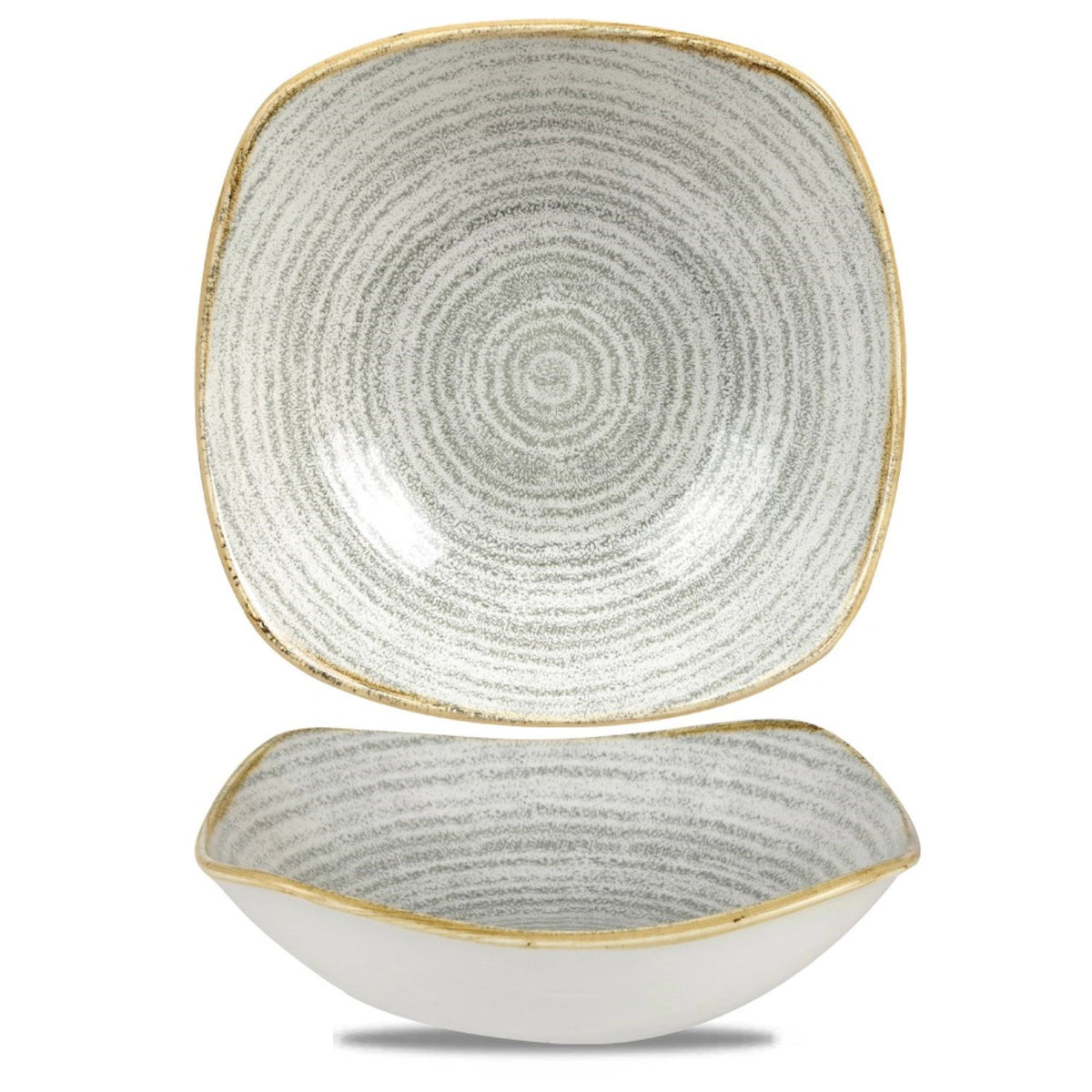 S.P. Homespun Stone Grey Teller quadratisch tief 23.5cm in Silber präsentiert im Onlineshop von KAQTU Design AG. Teller ist von Churchill
