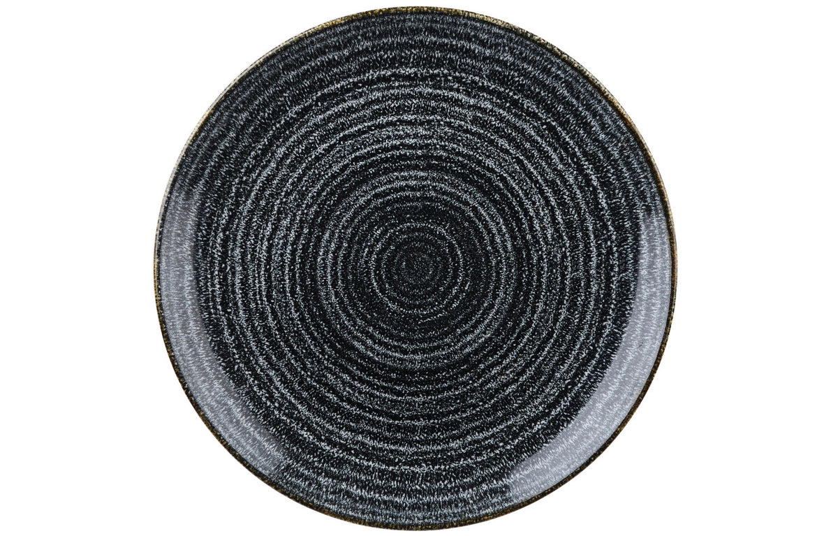 S.P. Homespun Charcoal Black Coupe Teller flach 21.7cm in Schwarz präsentiert im Onlineshop von KAQTU Design AG. Teller ist von Churchill