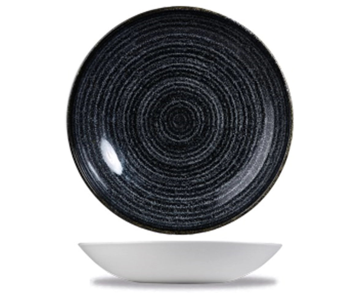 S.P. Homespun Charcoal Black Coupe Teller tief 18.2cm in Schwarz präsentiert im Onlineshop von KAQTU Design AG. Teller ist von Churchill