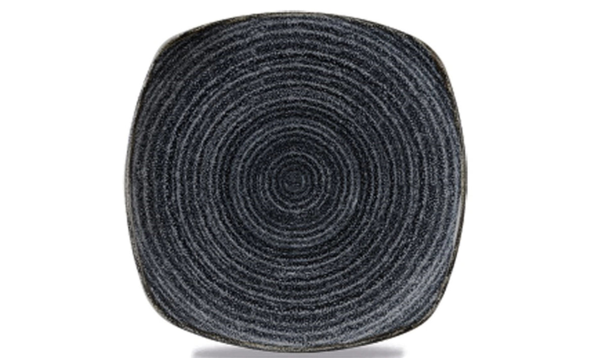 S.P. Homespun Charcoal Black Teller flach quadratisch 21.5cm in Schwarz präsentiert im Onlineshop von KAQTU Design AG. Teller ist von Churchill