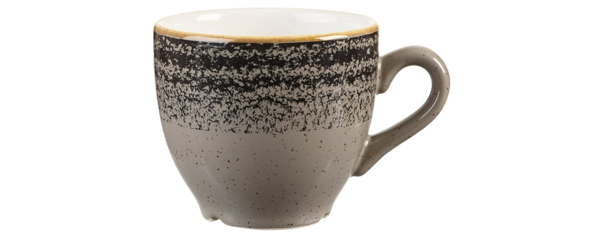 S.P. Homespun Charcoal Black Espressotasse 10cl in Schwarz präsentiert im Onlineshop von KAQTU Design AG. Espressotassen ist von Churchill