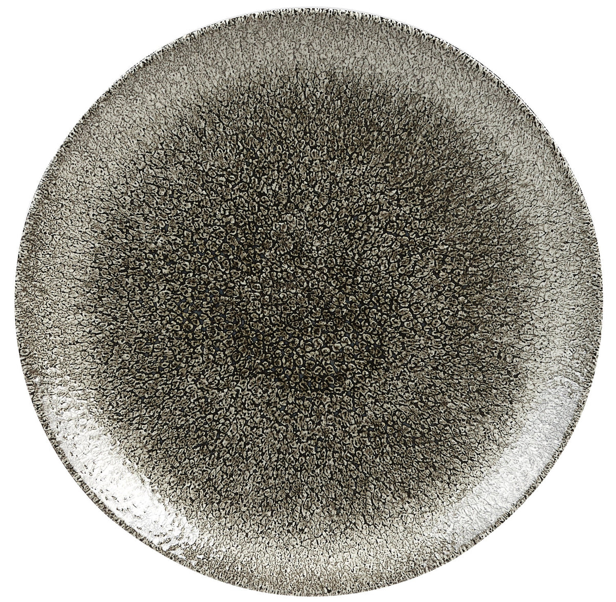 S.P. Raku Quartz Black Coupe Teller flach 26cm in Schwarz präsentiert im Onlineshop von KAQTU Design AG. Teller ist von Churchill