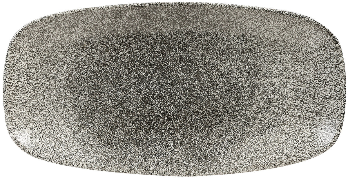 S.P. Raku Quartz Black Platte recht. 35.5x18.9cm in Schwarz präsentiert im Onlineshop von KAQTU Design AG. Platte ist von Churchill