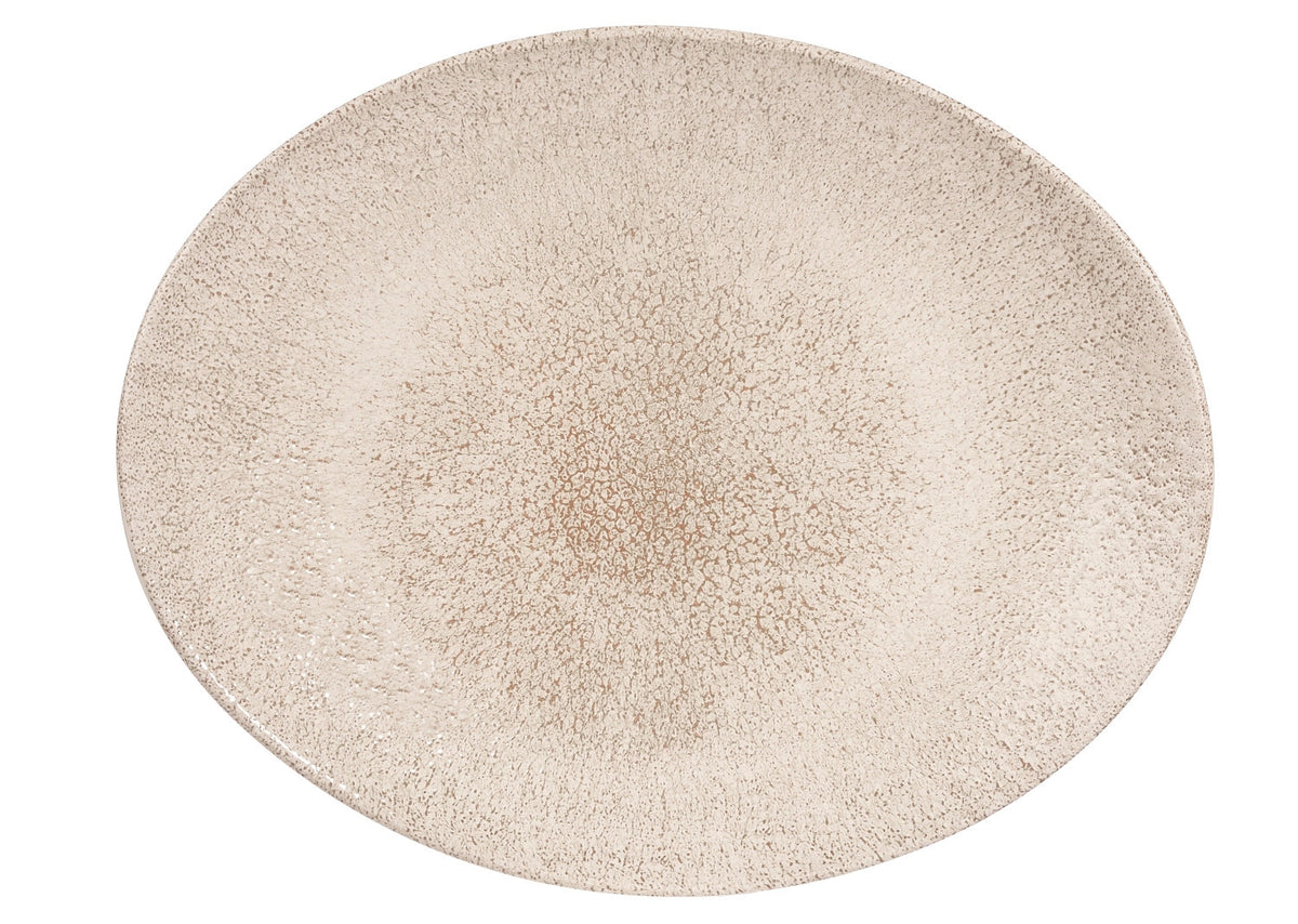 S.P. Raku Agate Grey Teller oval 27x22.9cm in Beige präsentiert im Onlineshop von KAQTU Design AG. Teller ist von Churchill