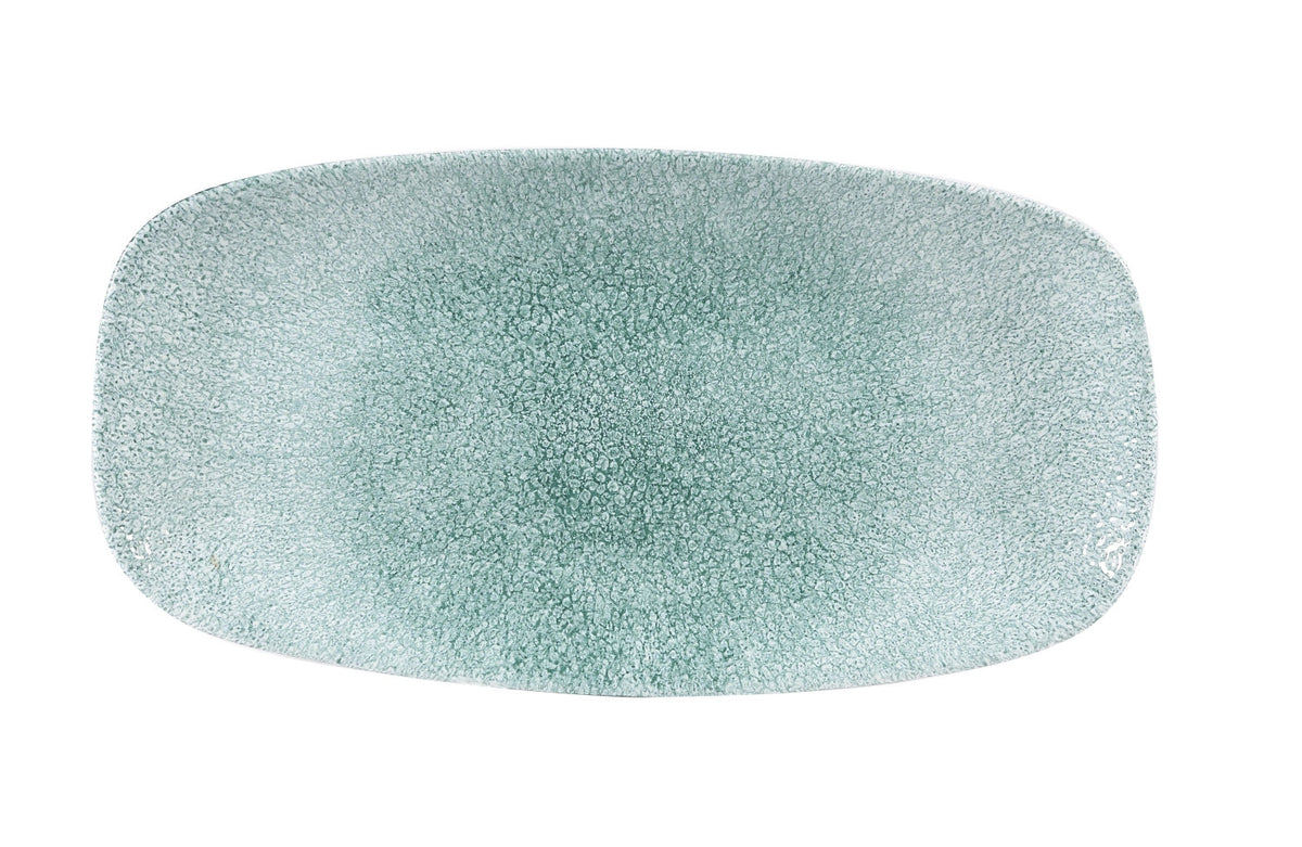 S.P. Raku Jade Green Platte rechteckig No. 3 29.8x15.3cm in Blau präsentiert im Onlineshop von KAQTU Design AG. Platte ist von Churchill