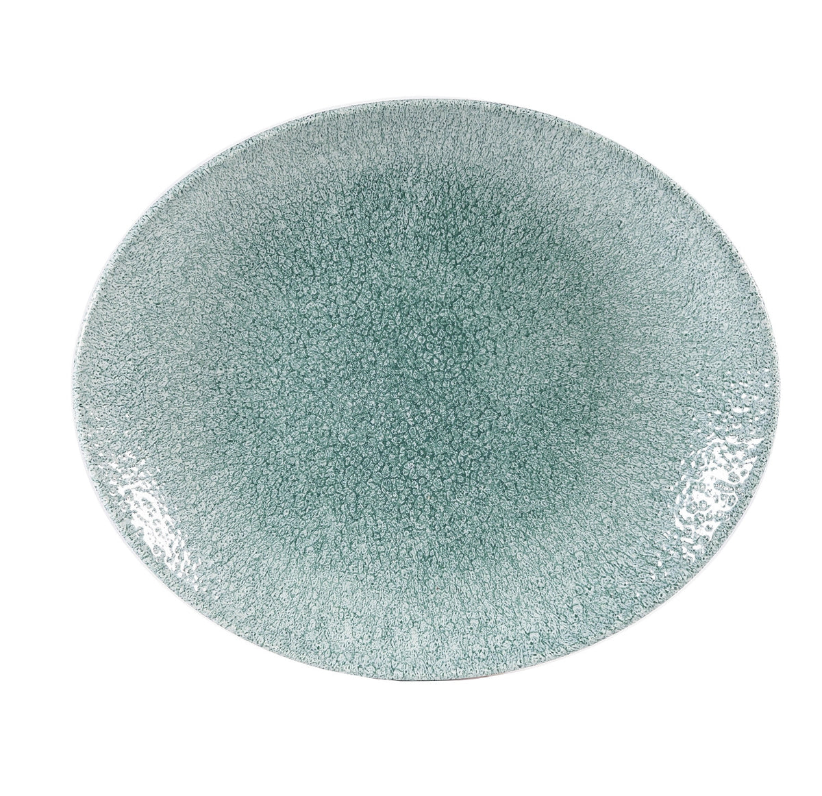 S.P. Raku Jade Green Teller oval 27x22.9cm in Blau präsentiert im Onlineshop von KAQTU Design AG. Teller ist von Churchill