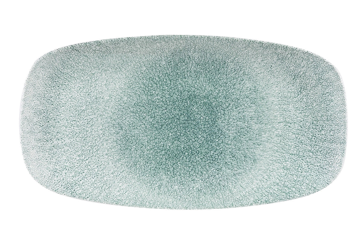 S.P. Raku Jade Green Platte rechteckig 26.1x20.2cm in Blau präsentiert im Onlineshop von KAQTU Design AG. Platte ist von Churchill