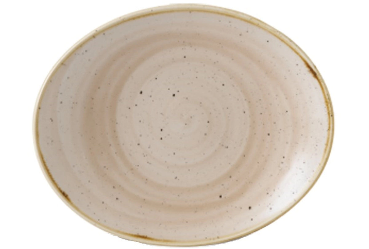 Stonecast Nutmeg Beige Platte oval 19x16cm in Beige präsentiert im Onlineshop von KAQTU Design AG. Platte ist von Churchill