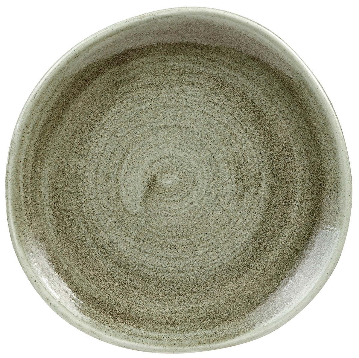Stonecast Patina Burnished Green Organic Teller flach 21cm in Grün präsentiert im Onlineshop von KAQTU Design AG. Teller ist von Churchill