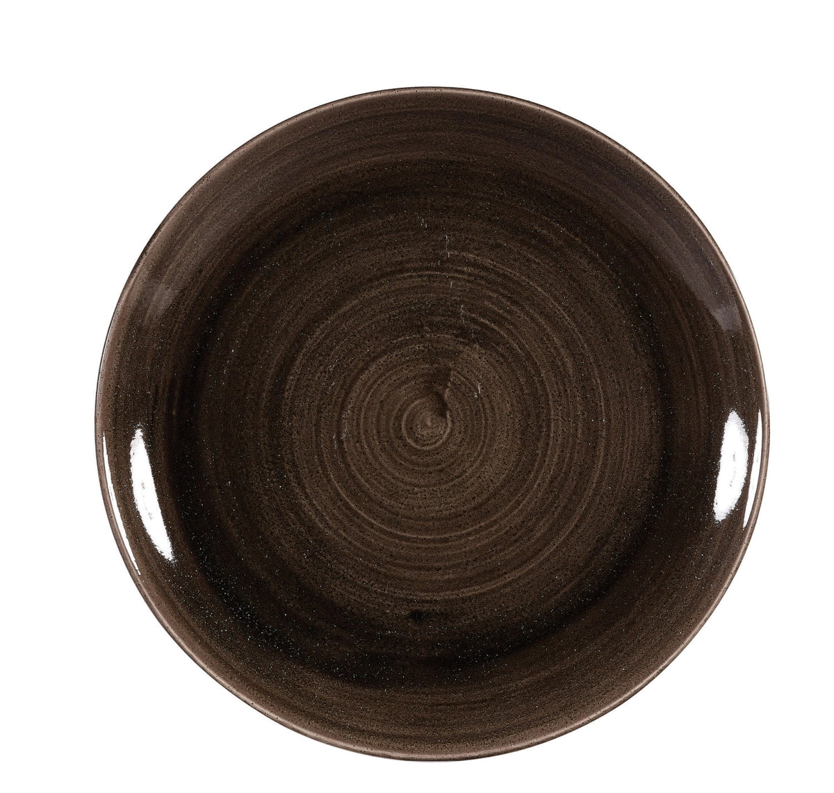 Stonecast Patina Iron Black Coupe Teller flach 26cm in Schwarz präsentiert im Onlineshop von KAQTU Design AG. Teller ist von Churchill