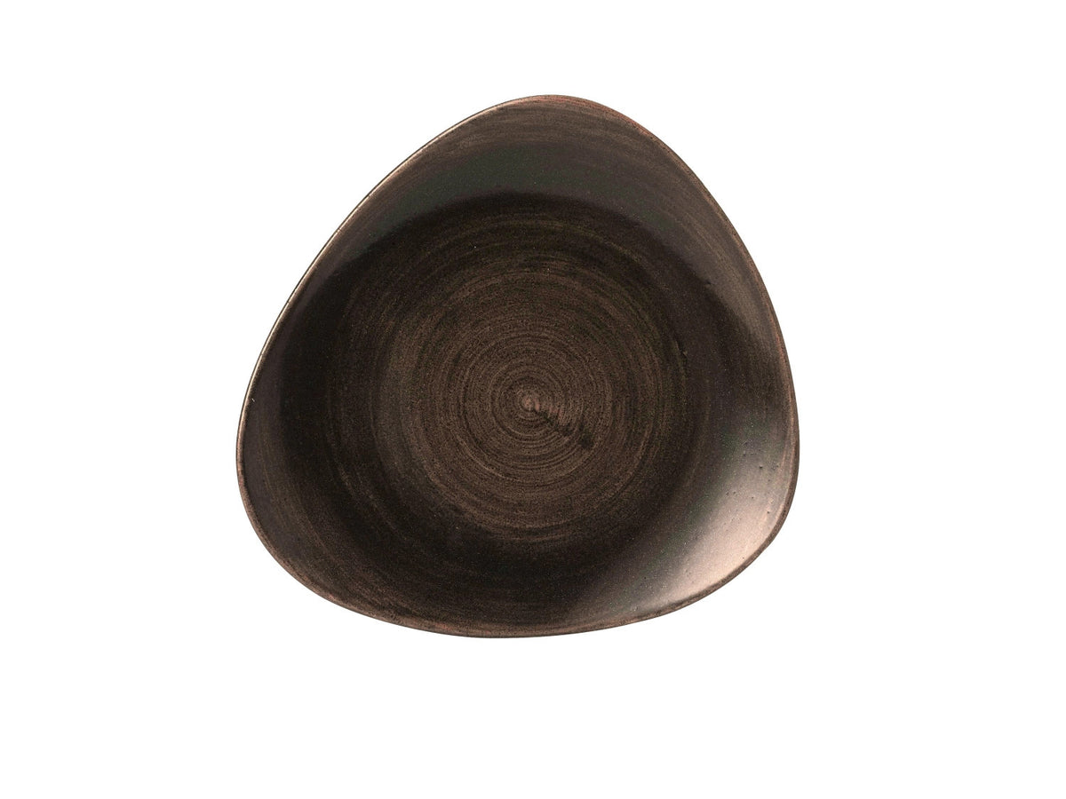 Stonecast Patina Iron Black Triangel Teller flach 26.5cm in Schwarz präsentiert im Onlineshop von KAQTU Design AG. Teller ist von Churchill
