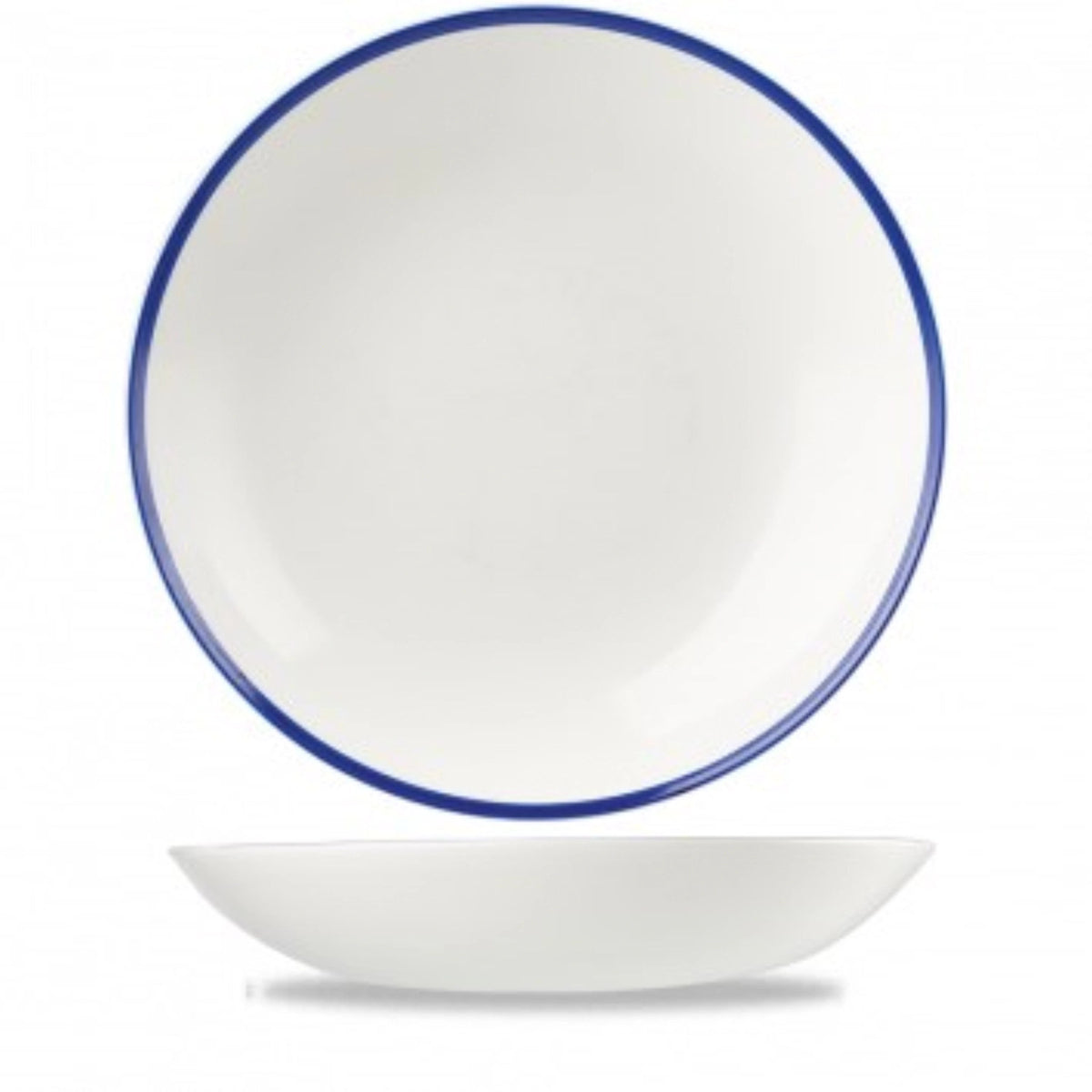 Retro Blue Coupe Teller tief 31cm in Blau präsentiert im Onlineshop von KAQTU Design AG. Teller ist von Churchill