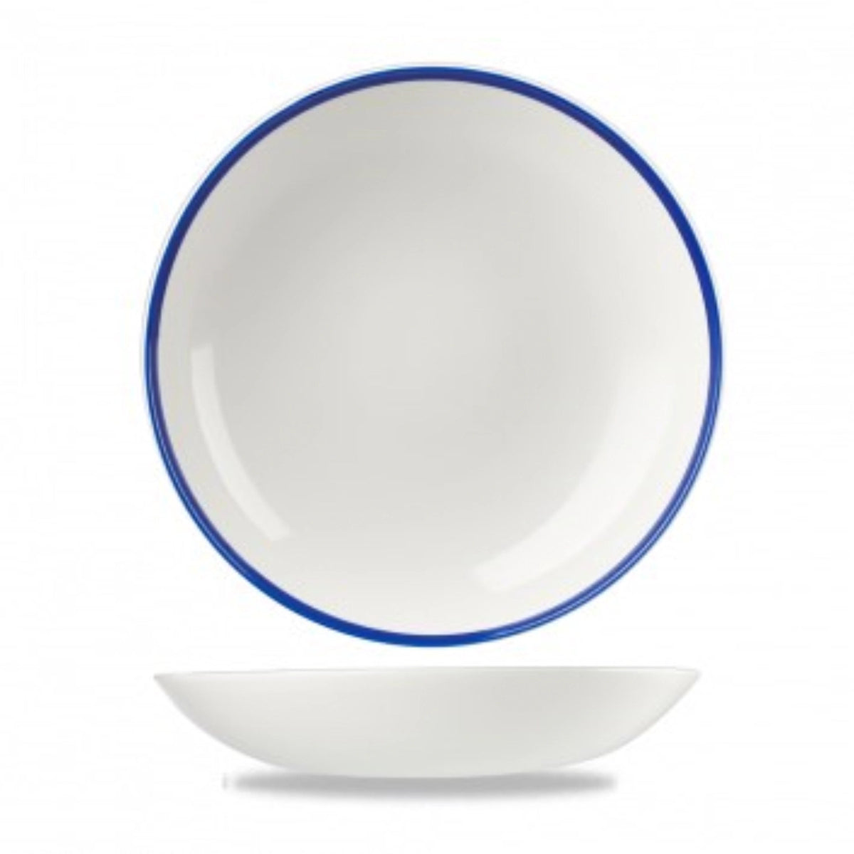 Retro Blue Coupe Teller tief 24.8cm in Blau präsentiert im Onlineshop von KAQTU Design AG. Teller ist von Churchill