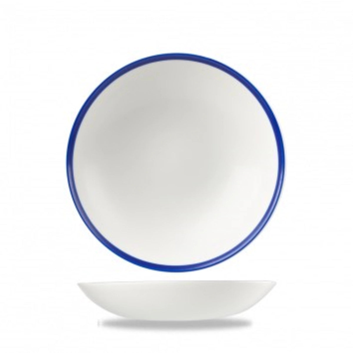Retro Blue Coupe Teller tief 18.2cm in Blau präsentiert im Onlineshop von KAQTU Design AG. Teller ist von Churchill