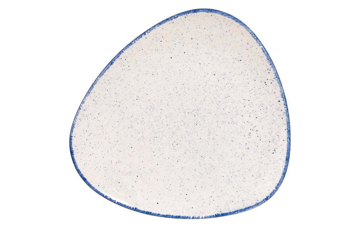 Stonecast Hints Indigo Blue Triangel Teller flach 22.9cm in Blau präsentiert im Onlineshop von KAQTU Design AG. Teller ist von Churchill