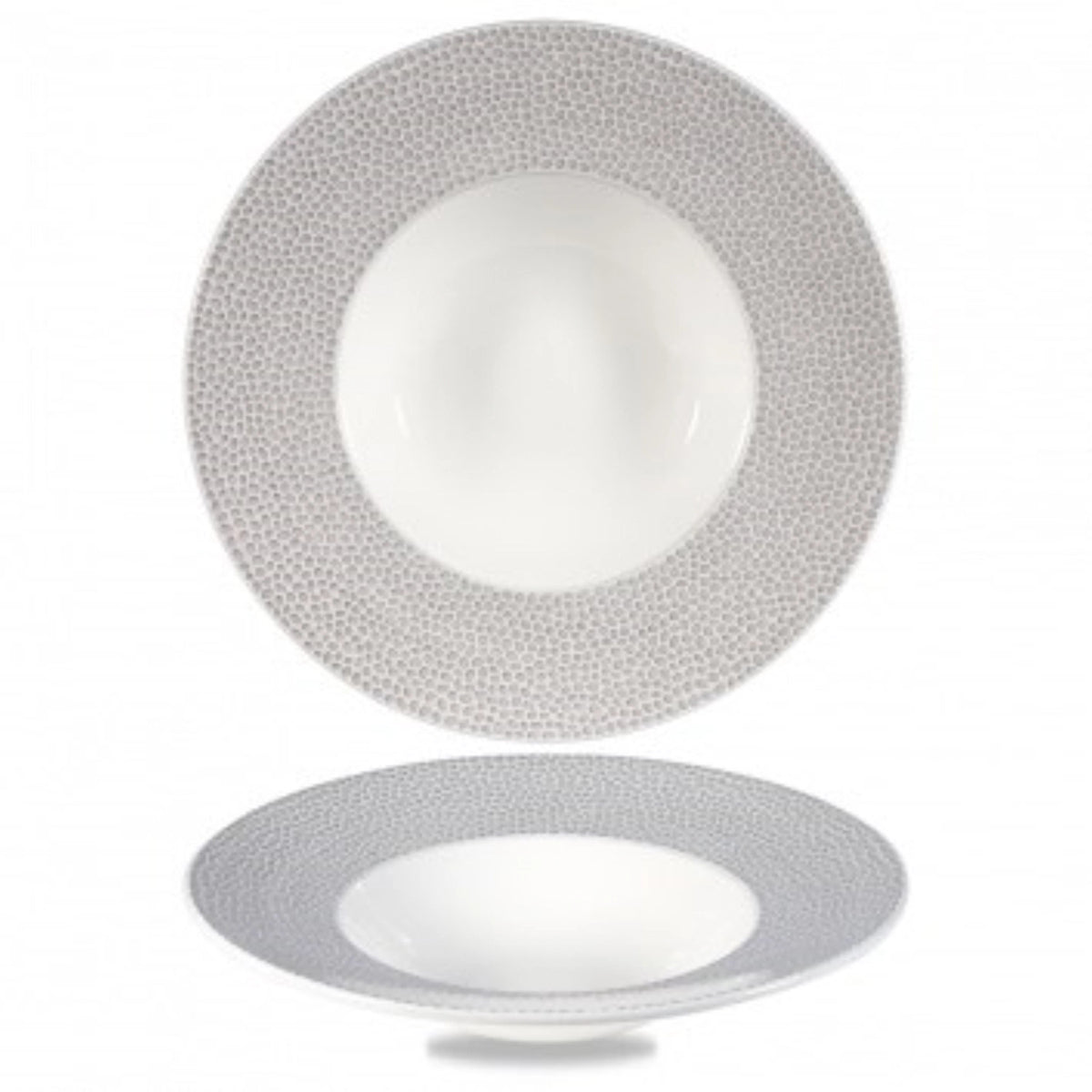 Isla Spinwash Shale Grey Teller tief Fahne 28cm in Grau präsentiert im Onlineshop von KAQTU Design AG. Teller ist von Churchill