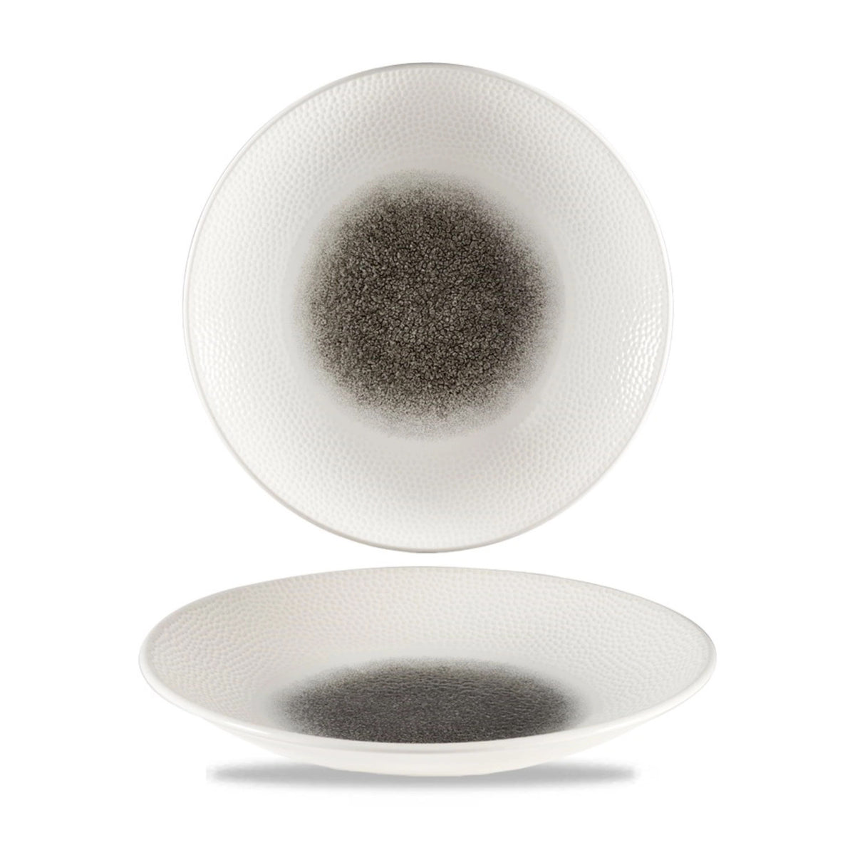 Isla Raku Quartz Black Coupe Teller tief 25.5cm in Schwarz präsentiert im Onlineshop von KAQTU Design AG. Teller ist von Churchill