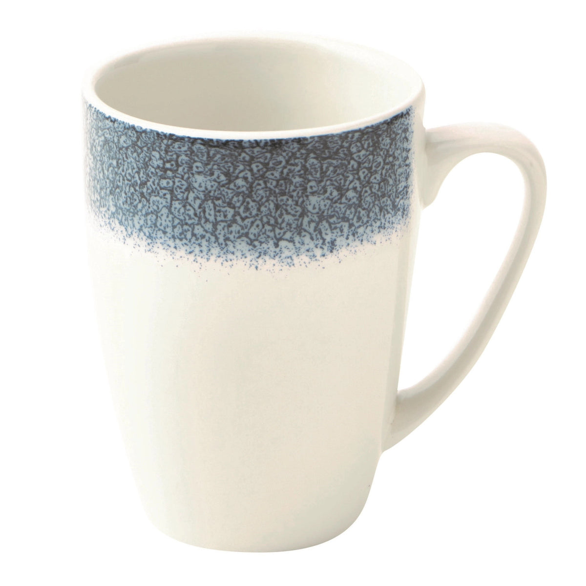 Blauer Becher aus Keramik/Porzellan/Steinzeug der Serie S.P. Raku Topaz Blue von Churchill, Durchmesser 8 cm, Höhe 11 cm, Fassungsvermögen 34 cl.